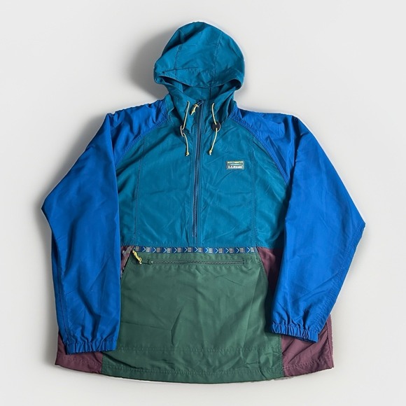 L.L. Bean Other - LL Bean Windbreaker Mens XXL Teal Mountain Classic Anorak Jacket Hooded Nylon